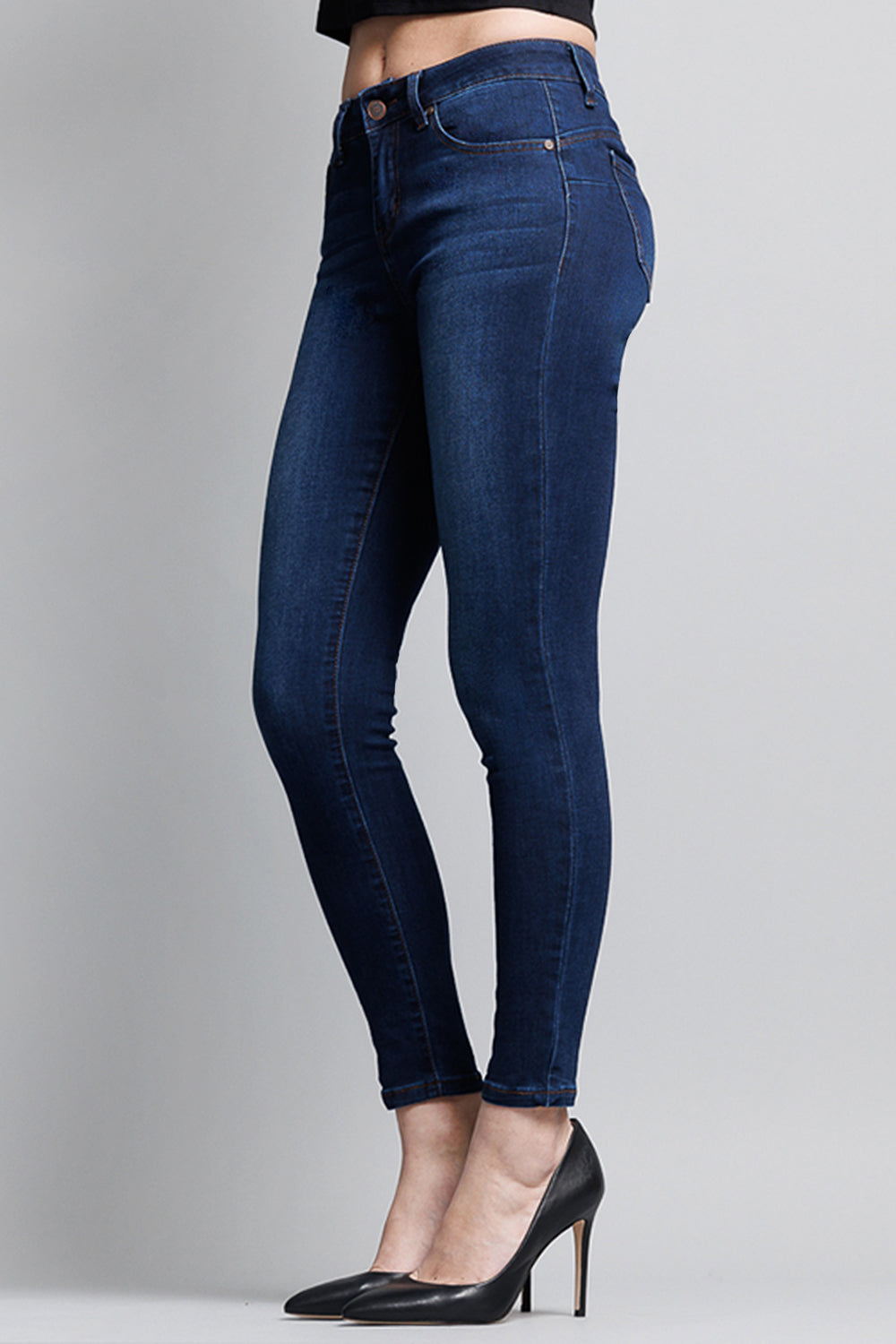 Mid Rise Push Up Ankle Skinny Jeans - Image 7